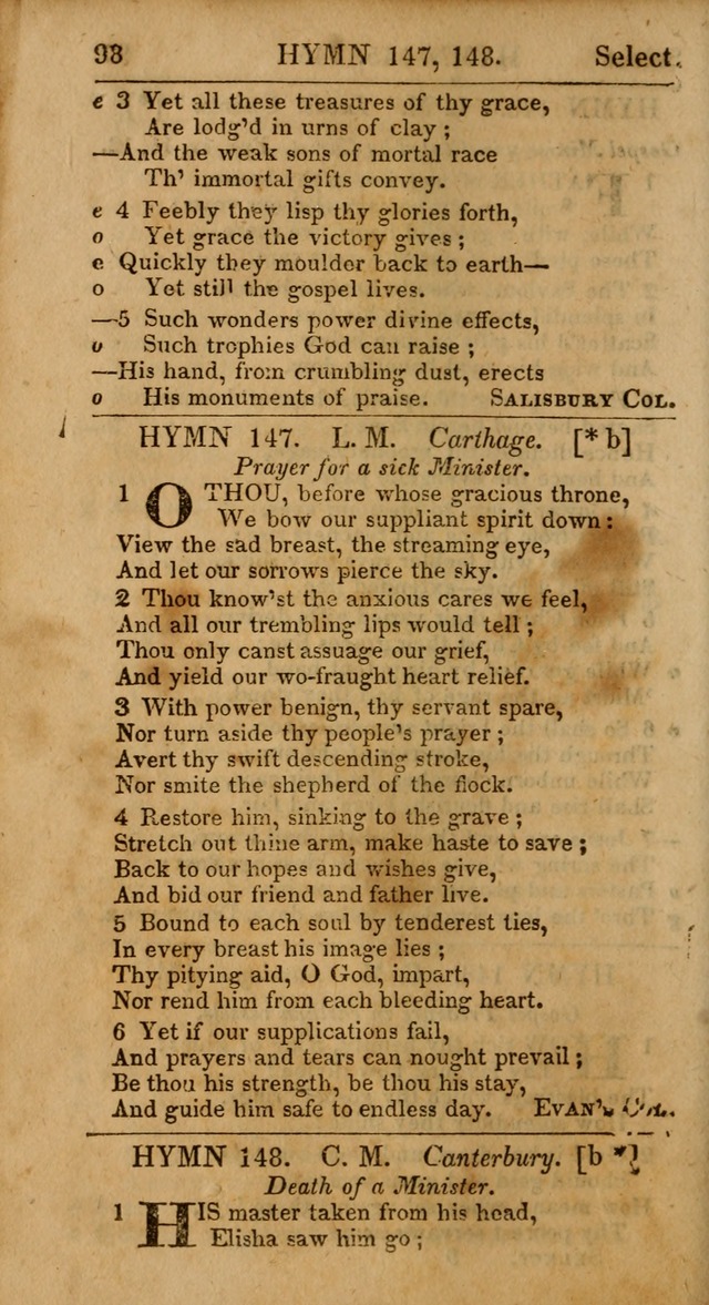 Select Hymns: the third part of Christian Psalmody; with directions for musical expression (Stereotype ed.) page 98