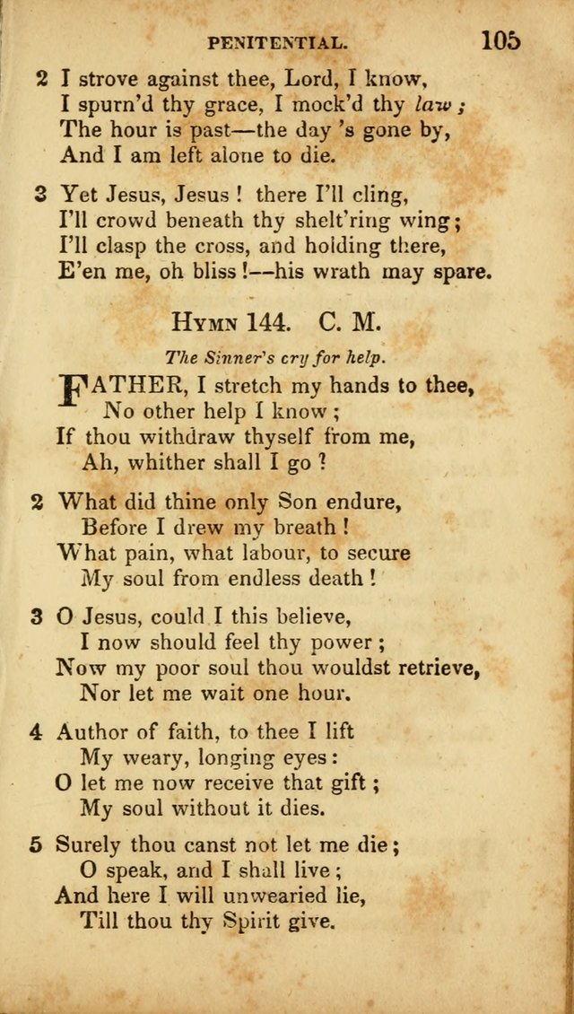 A Selection of Hymns for the Use of Social Religious Meetings and for Private Devotions. 7th ed. page 105