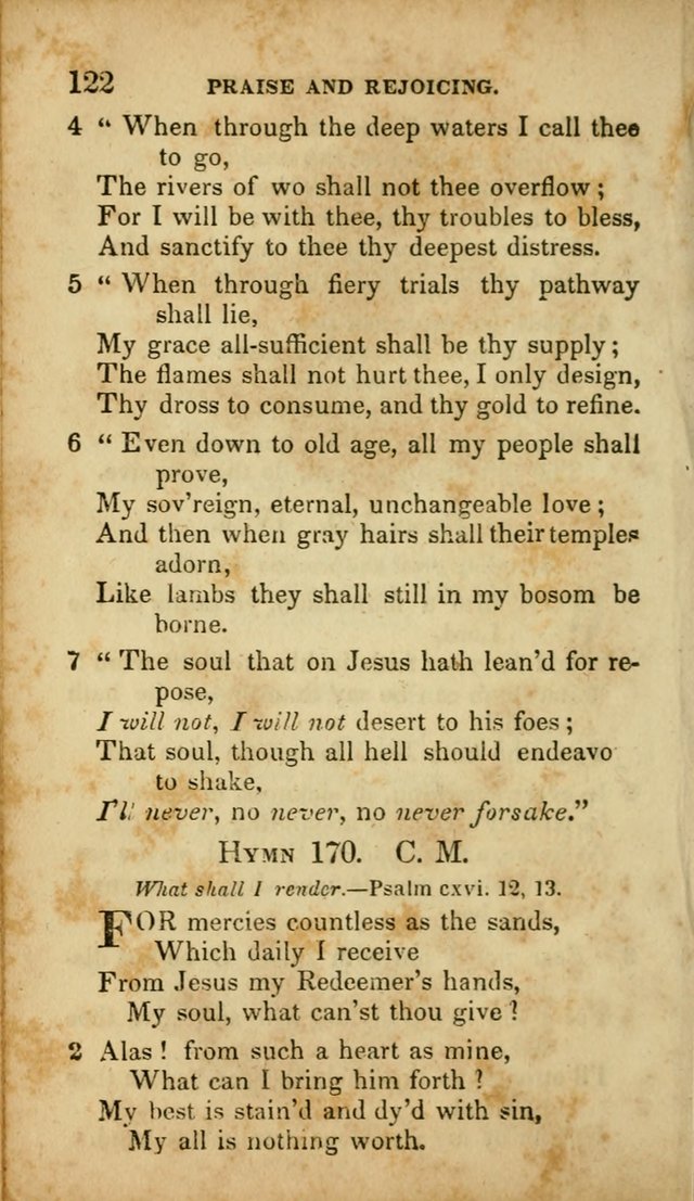 A Selection of Hymns for the Use of Social Religious Meetings and for Private Devotions. 7th ed. page 122