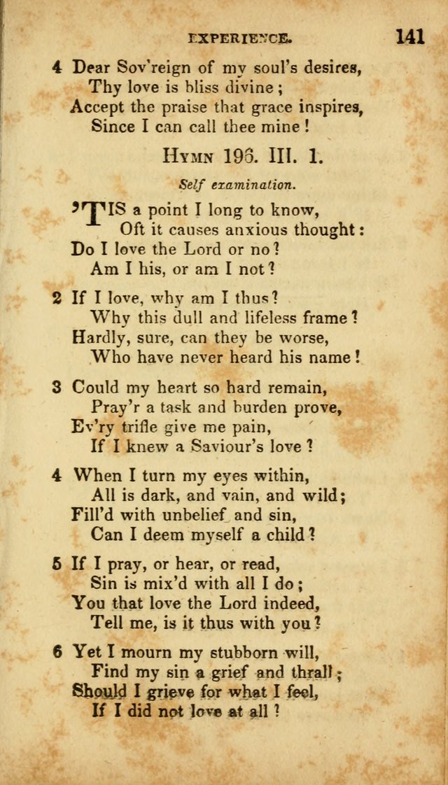A Selection of Hymns for the Use of Social Religious Meetings and for Private Devotions. 7th ed. page 141