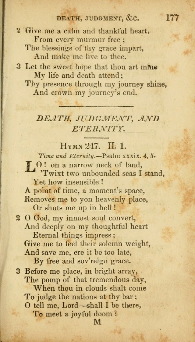 A Selection of Hymns for the Use of Social Religious Meetings and for Private Devotions. 7th ed. page 177