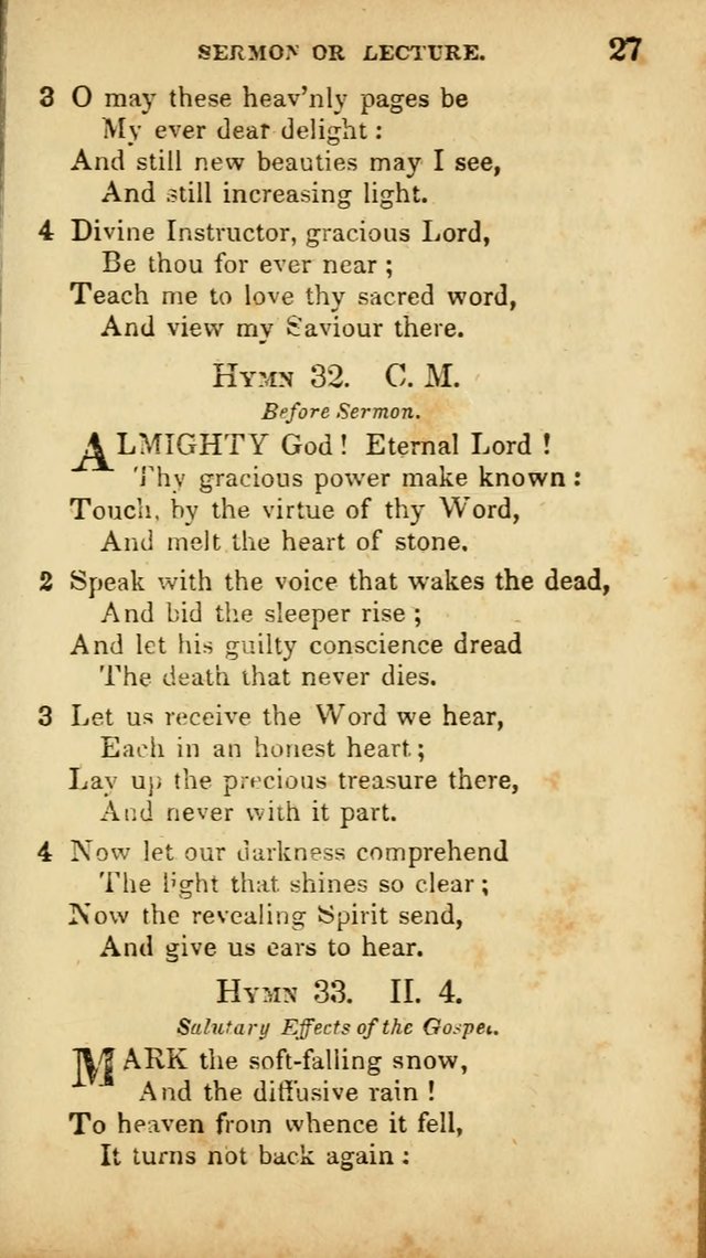 A Selection of Hymns for the Use of Social Religious Meetings and for Private Devotions. 7th ed. page 27