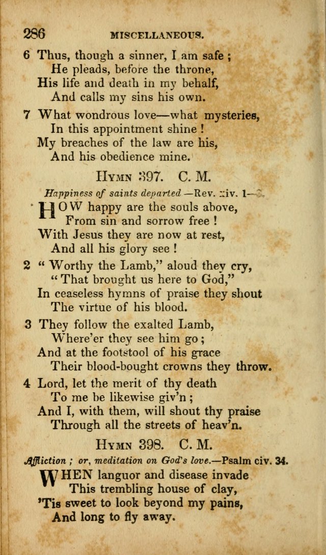A Selection of Hymns for the Use of Social Religious Meetings and for Private Devotions. 7th ed. page 286