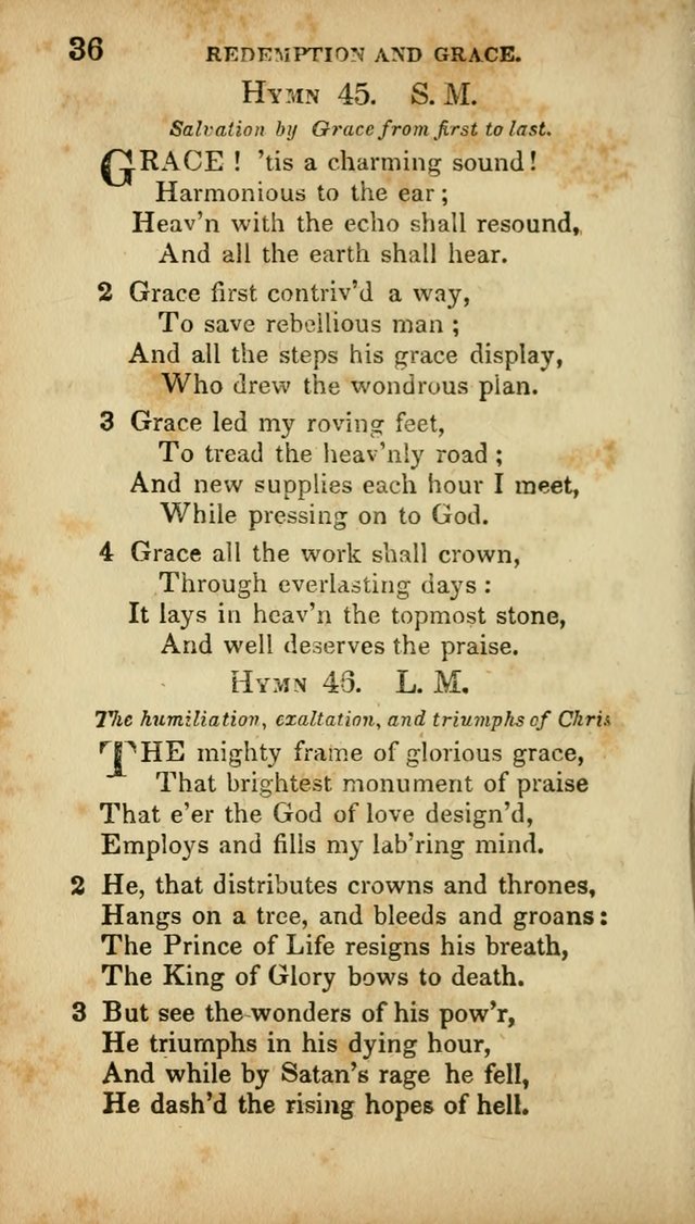 A Selection of Hymns for the Use of Social Religious Meetings and for Private Devotions. 7th ed. page 36