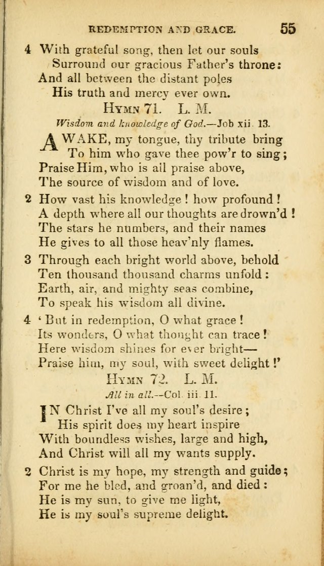 A Selection of Hymns for the Use of Social Religious Meetings and for Private Devotions. 7th ed. page 55