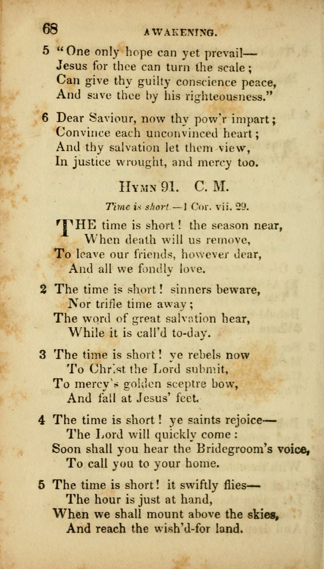 A Selection of Hymns for the Use of Social Religious Meetings and for Private Devotions. 7th ed. page 68