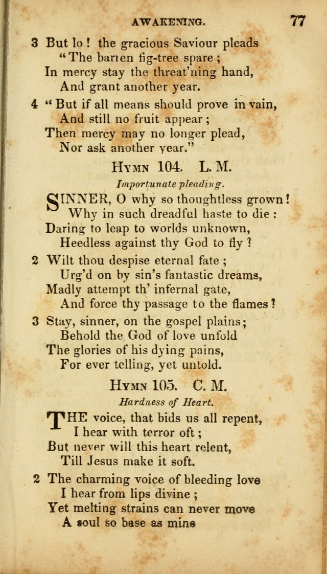 A Selection of Hymns for the Use of Social Religious Meetings and for Private Devotions. 7th ed. page 77