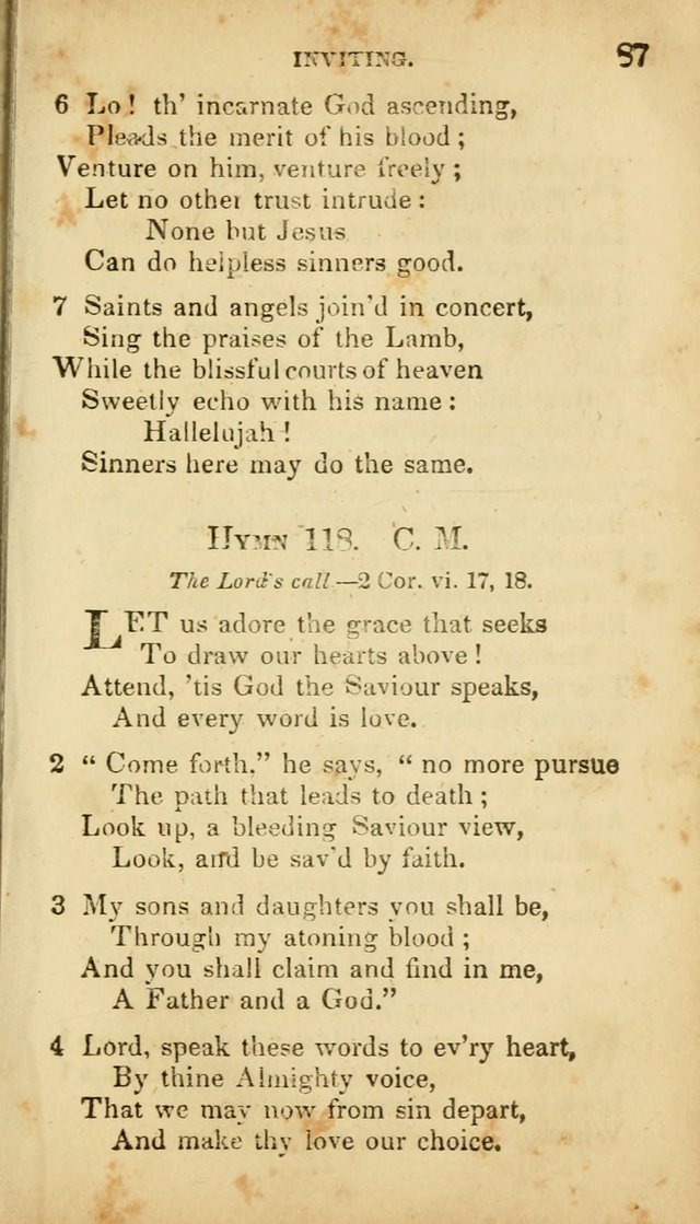 A Selection of Hymns for the Use of Social Religious Meetings and for Private Devotions. 7th ed. page 87