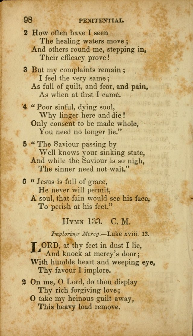 A Selection of Hymns for the Use of Social Religious Meetings and for Private Devotions. 7th ed. page 98