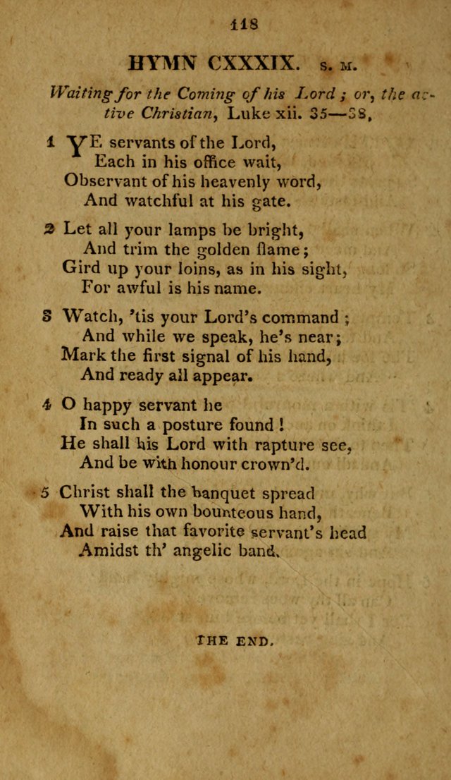 A Selection of Hymns, from Various Authors, Supplementary for the Use of Christians. 1st ed. page 123