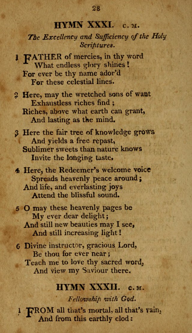 A Selection of Hymns, from Various Authors, Supplementary for the Use of Christians. 1st ed. page 33