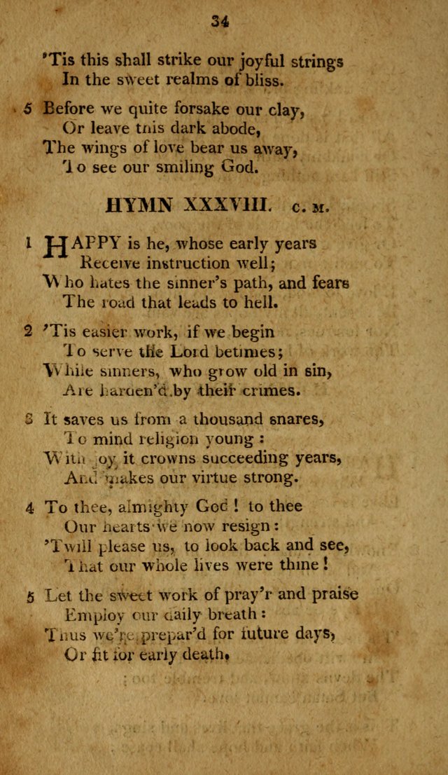 A Selection of Hymns, from Various Authors, Supplementary for the Use of Christians. 1st ed. page 39