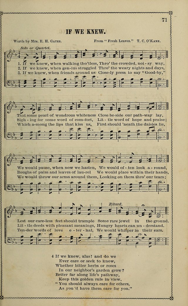 Sparkling Jewels for the Sunday School: a new collection of choice music page 71