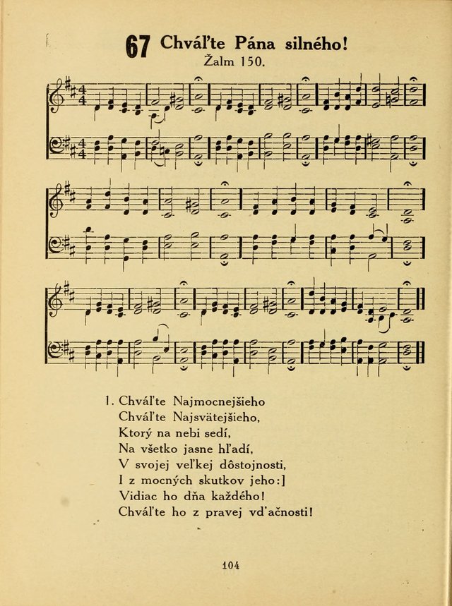Slovensky Kalvinsky Spevnik page 104