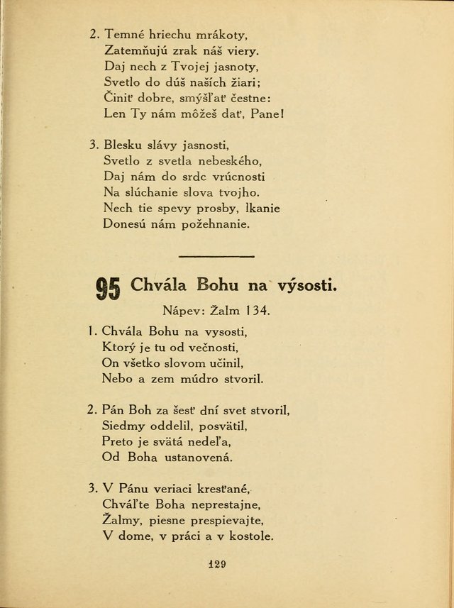 Slovensky Kalvinsky Spevnik page 129