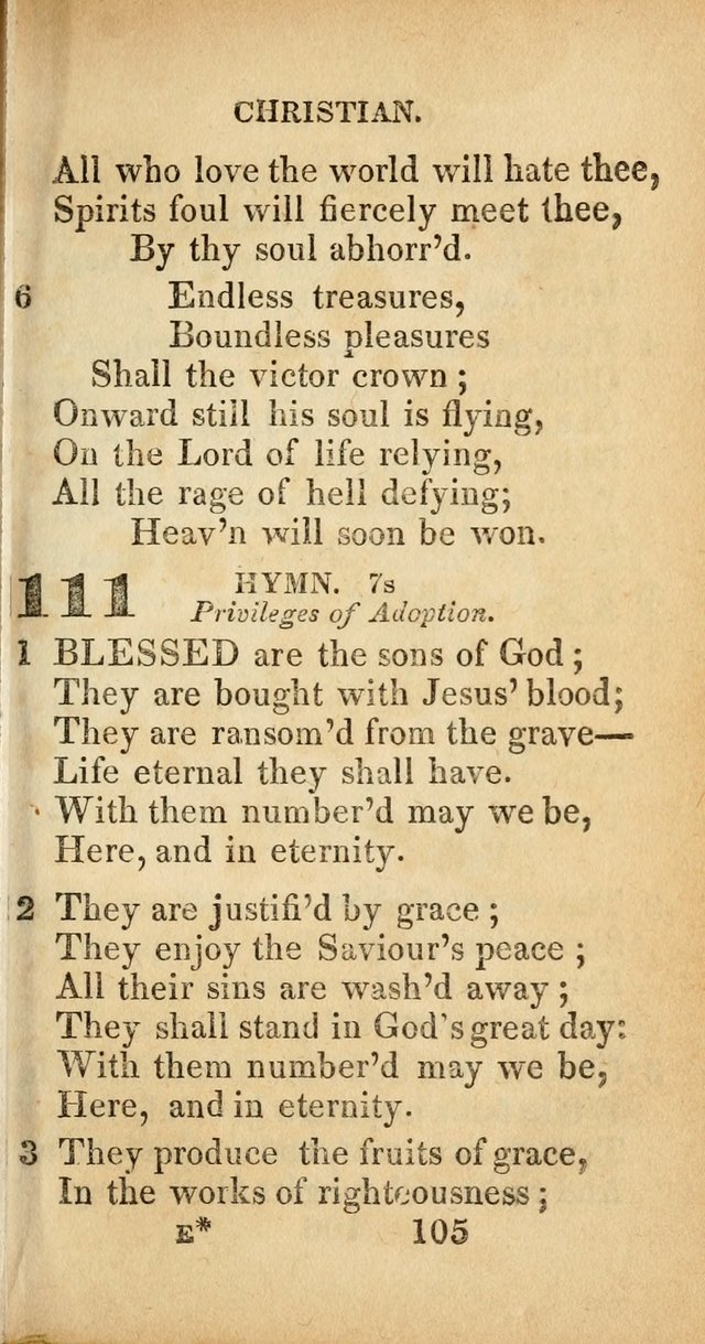 Sacred lyrics, or Select hymns: particularly adapted to revivals of religion, and intended as a supplement to Watts.  page 105