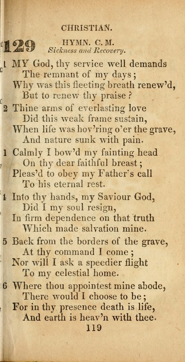 Sacred lyrics, or Select hymns: particularly adapted to revivals of religion, and intended as a supplement to Watts.  page 119
