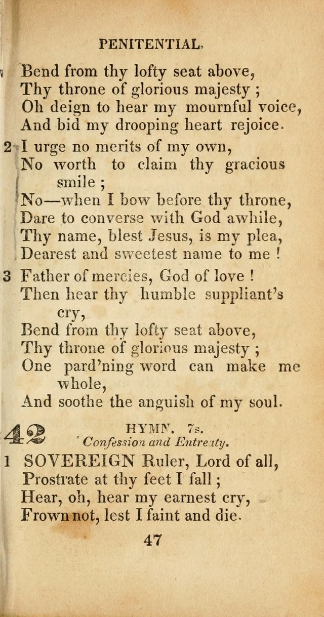 Sacred lyrics, or Select hymns: particularly adapted to revivals of religion, and intended as a supplement to Watts.  page 47