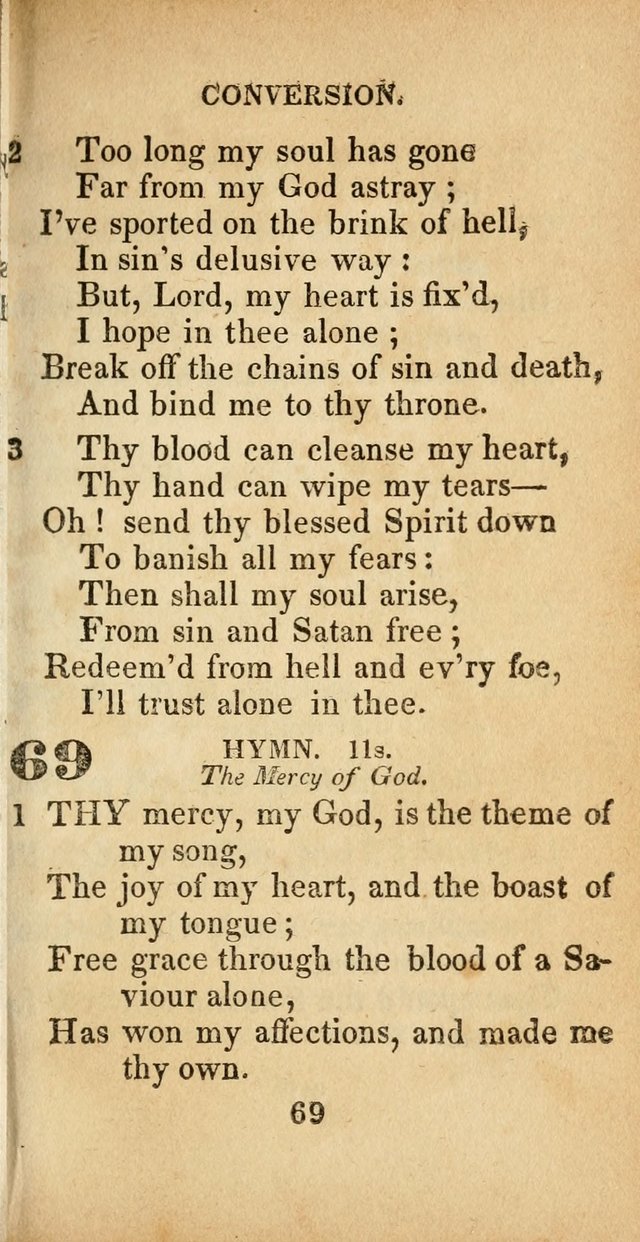 Sacred lyrics, or Select hymns: particularly adapted to revivals of religion, and intended as a supplement to Watts.  page 69