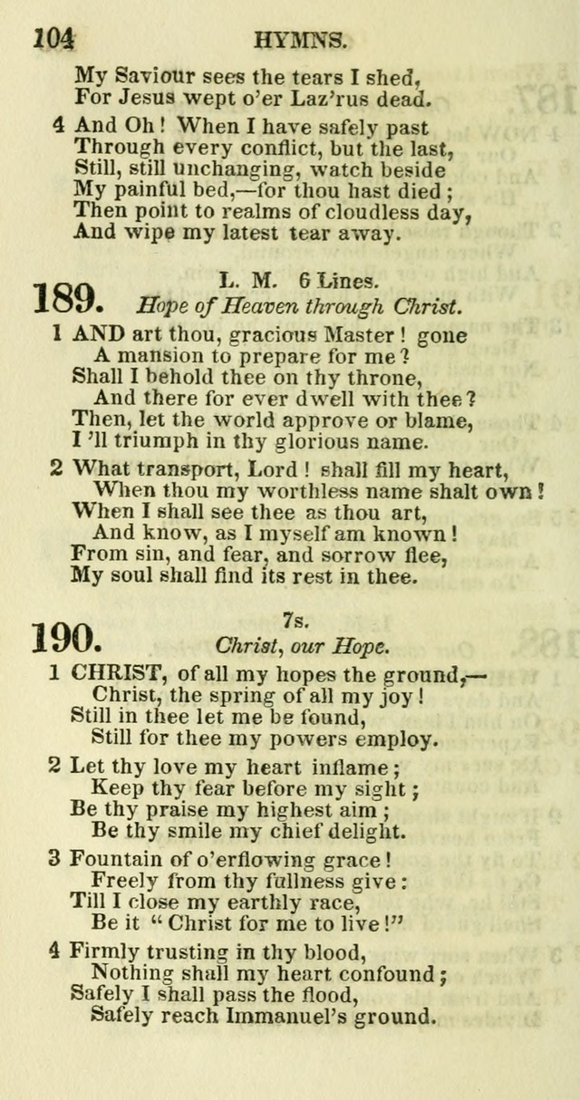 Social Psalmist: or hymns, selected for the private use and social meetings of evangelical Christians page 108