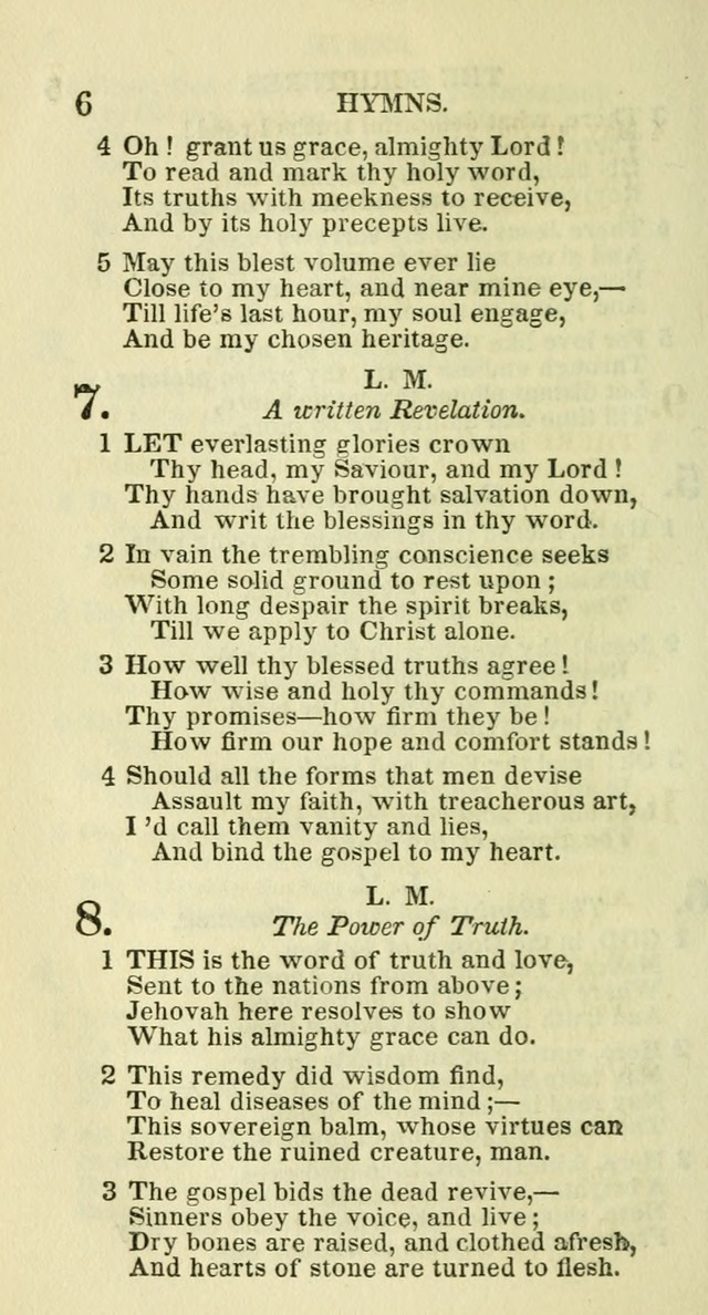 Social Psalmist: or hymns, selected for the private use and social meetings of evangelical Christians page 6
