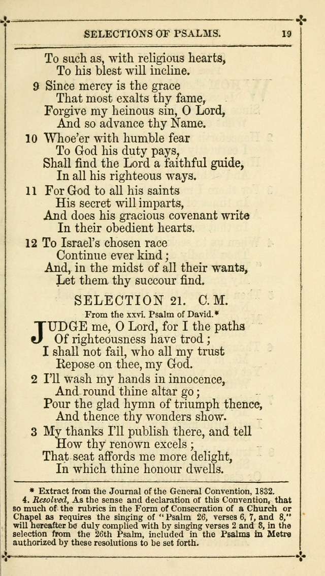 Selections from the Psalms of David in Metre: with hymns suited to the feasts and fasts of the church, and other occasions of public worship page 19