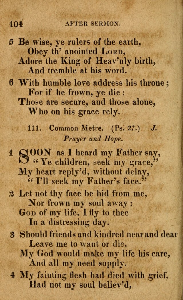 A Selection of Psalms and Hymns: done under the appointment of the Philadelphian Association (4th ed.) page 104