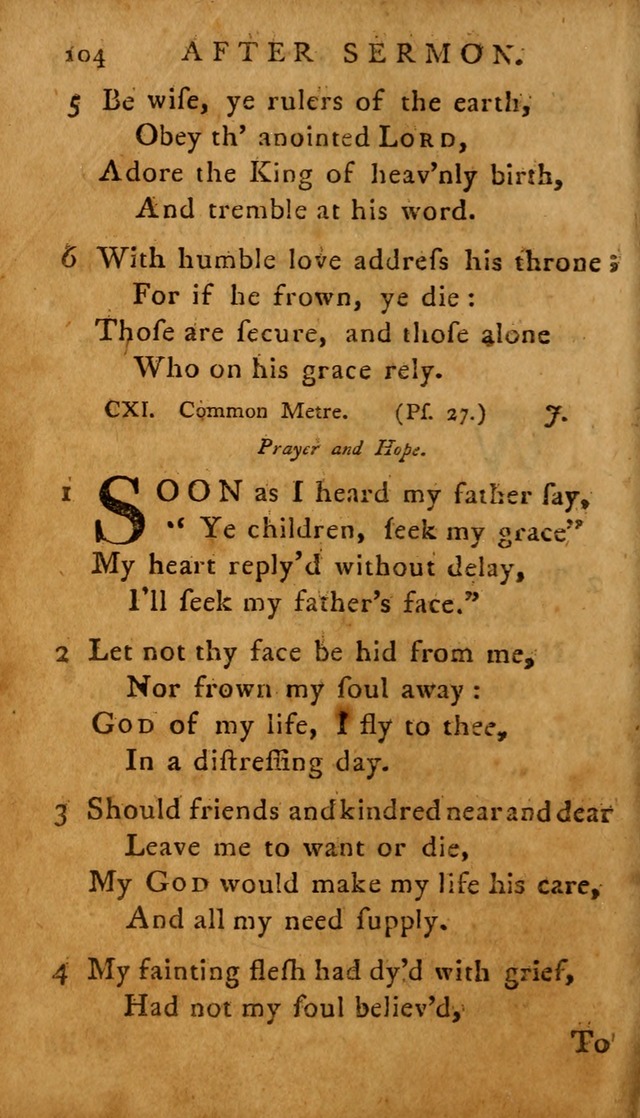 A Selection of Psalms and Hymns: done under the appointment of  the Philadelphian Association page 104