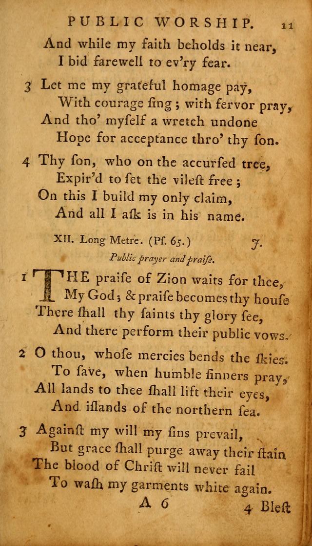 A Selection of Psalms and Hymns: done under the appointment of  the Philadelphian Association page 11