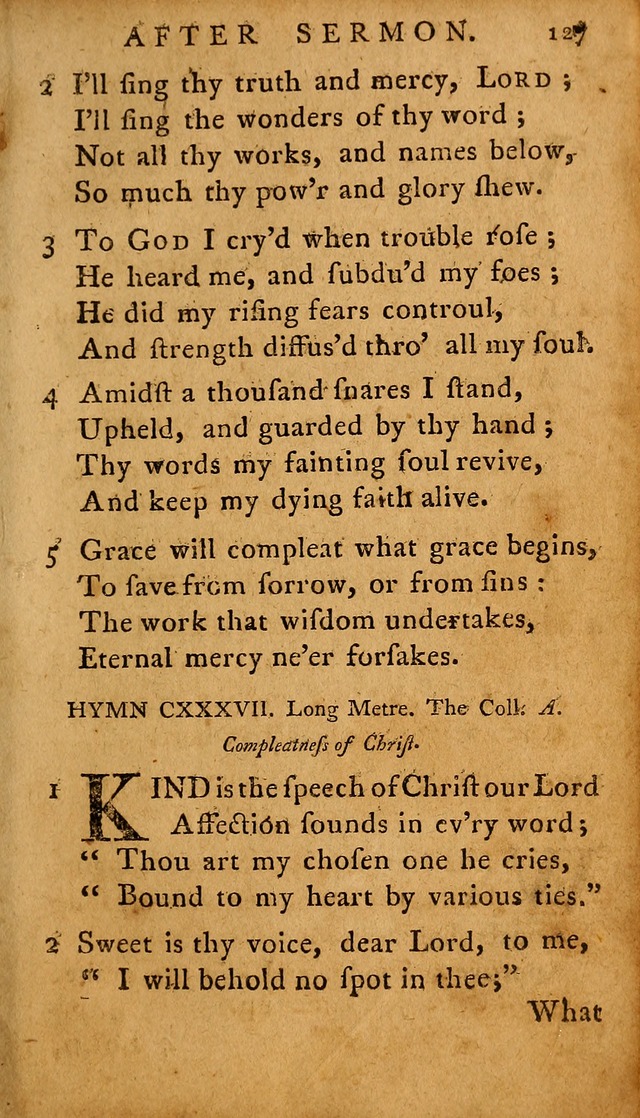 A Selection of Psalms and Hymns: done under the appointment of  the Philadelphian Association page 127