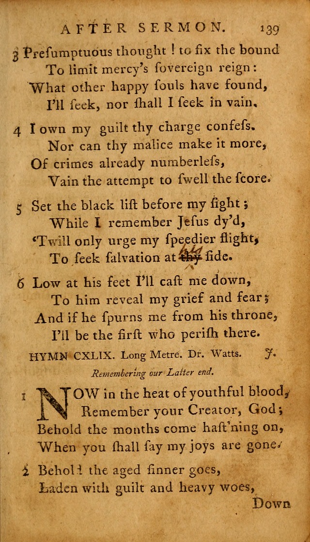 A Selection of Psalms and Hymns: done under the appointment of  the Philadelphian Association page 139
