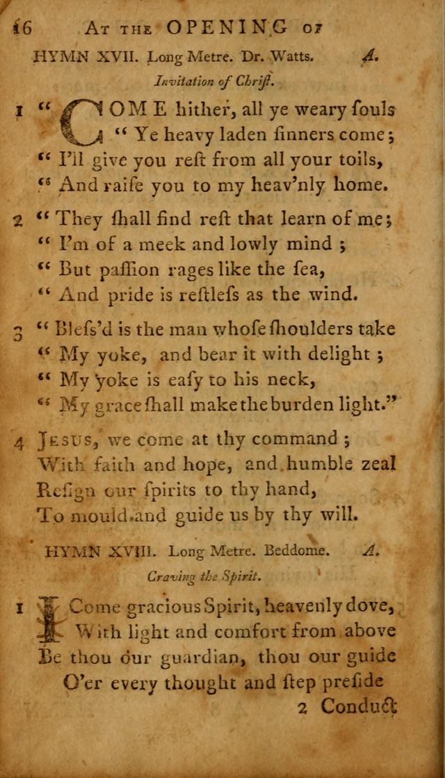 A Selection of Psalms and Hymns: done under the appointment of  the Philadelphian Association page 16