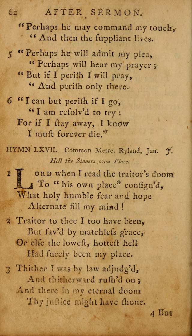 A Selection of Psalms and Hymns: done under the appointment of  the Philadelphian Association page 62