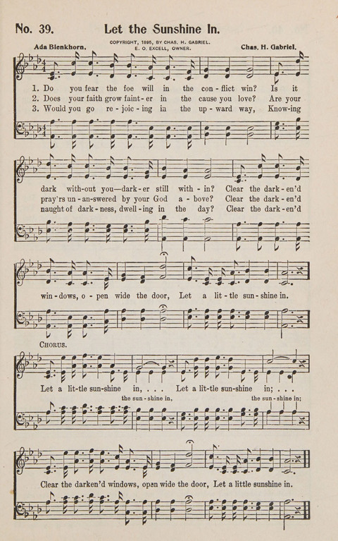 Service in Song: The cream of all the best songs, of all the best writers, together with Orders of Service for the Sunday School page 39