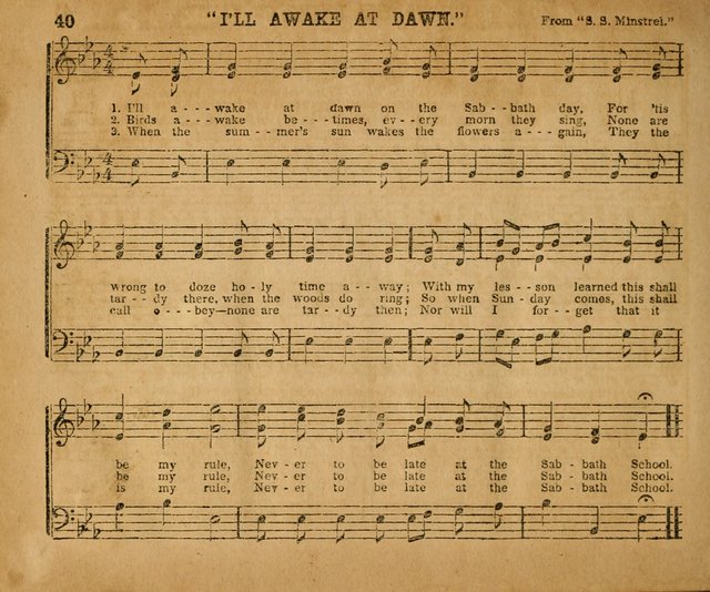 Sabbath School Bell No. 2: a superior collection of choice tunes, newly arranged and composed, and a large number of excellent hymns written expressly for this work, which are well adapted for...      page 40