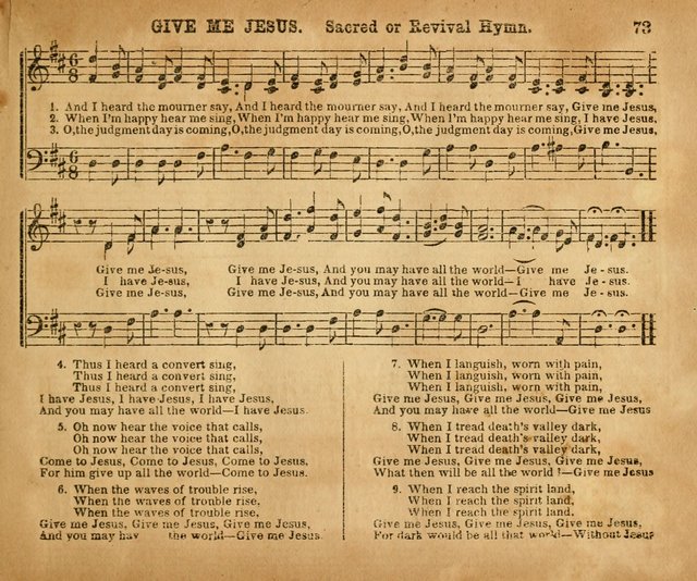 Sabbath School Bell No. 2: a superior collection of choice tunes, newly arranged and composed, and a large number of excellent hymns written expressly for this work, which are well adapted for...      page 73