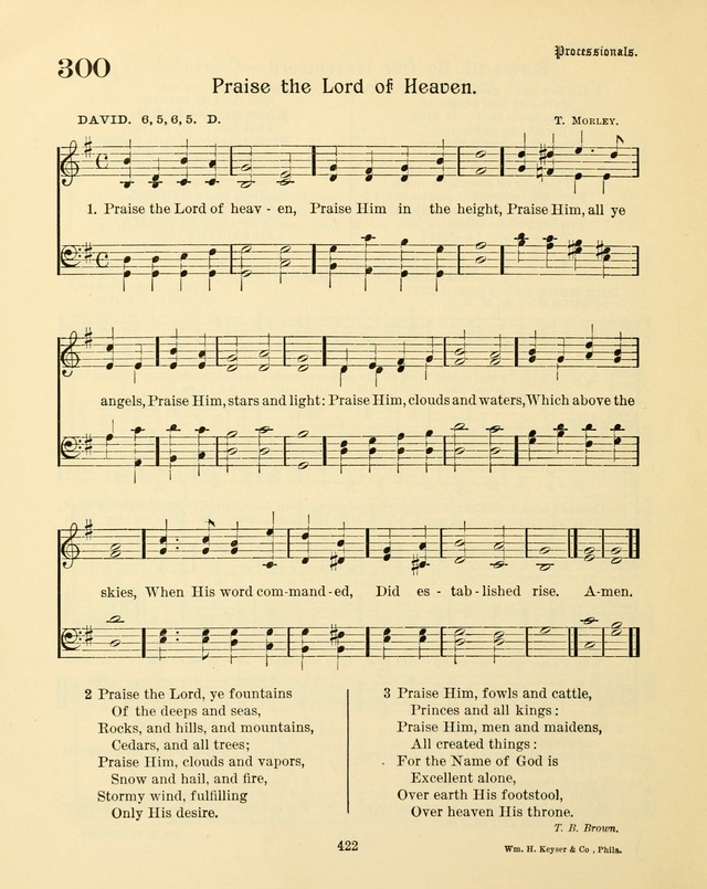 Sunday-School Book: with music: for the use of the Evangelical Lutheran congregations (Rev. and Enl.) page 424