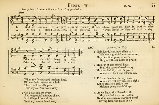 The Sabbath School: a complete collection of hymns and tunes for Sabbath schools, families, and social gatherings page 77
