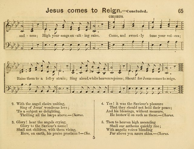 The Sweet Singer: a collection of hymns and tunes for Sunday-schools. Together with a variety suitable for day-schools, revival occasions, and the family circle page 65