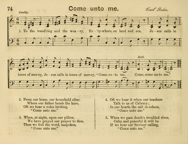 The Sweet Singer: a collection of hymns and tunes for Sunday-schools. Together with a variety suitable for day-schools, revival occasions, and the family circle page 74