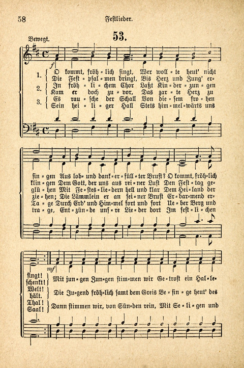 Sonntagsschulharfe: Eine Sammlung auserlesener Lieder und Melodien für die Jugend page 58