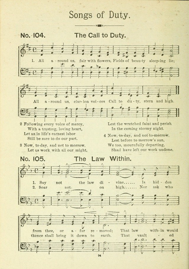 The Sabbath School Hymnal, a collection of songs, services and responses for Jewish Sabbath schools, and homes 4th rev. ed. page 95