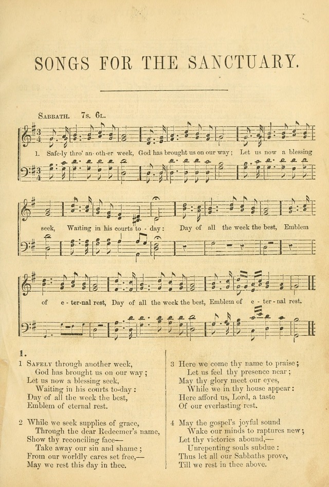 Songs for the Sanctuary: or hymns and tunes for Christian worship page 1