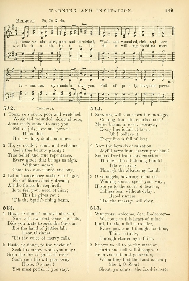 Songs for the Sanctuary: or hymns and tunes for Christian worship page 149