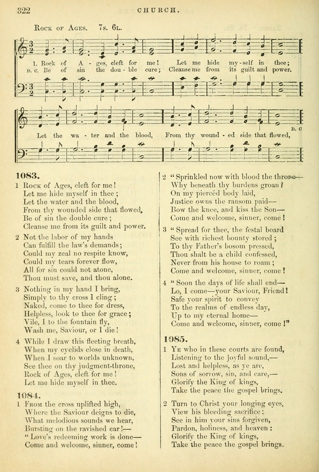 Songs for the Sanctuary: or hymns and tunes for Christian worship page 322
