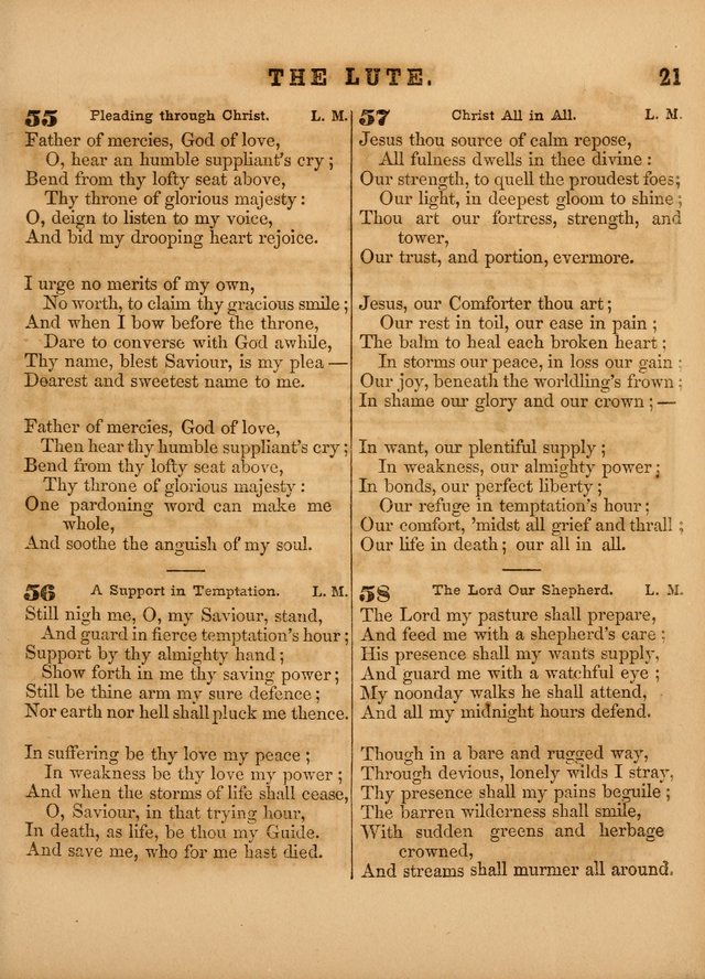 The Sabbath School Lute: a selection of hymns and appropriate melodies, adapted to the wants of Sabbath schools, families and social meetings page 21
