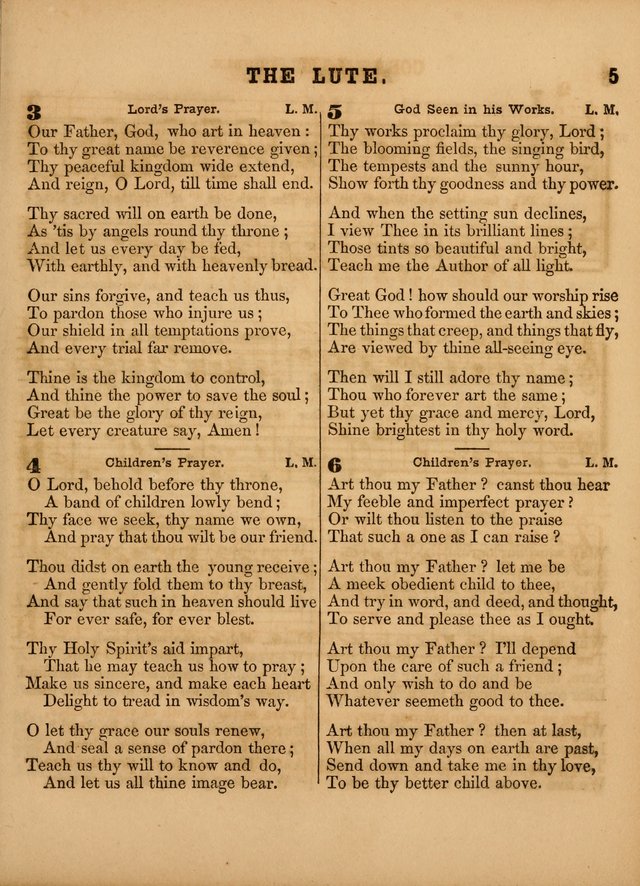 The Sabbath School Lute: a selection of hymns and appropriate melodies, adapted to the wants of Sabbath schools, families and social meetings page 5