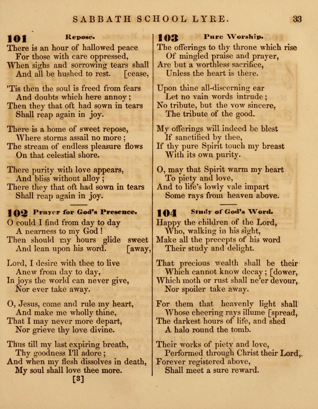 The Sabbath School Lyre: a collection of hymns and music, original and selected, for general use in sabbath schools page 33