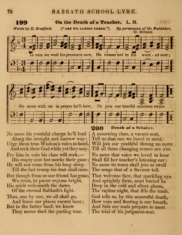The Sabbath School Lyre: a collection of hymns and music, original and selected, for general use in sabbath schools page 72