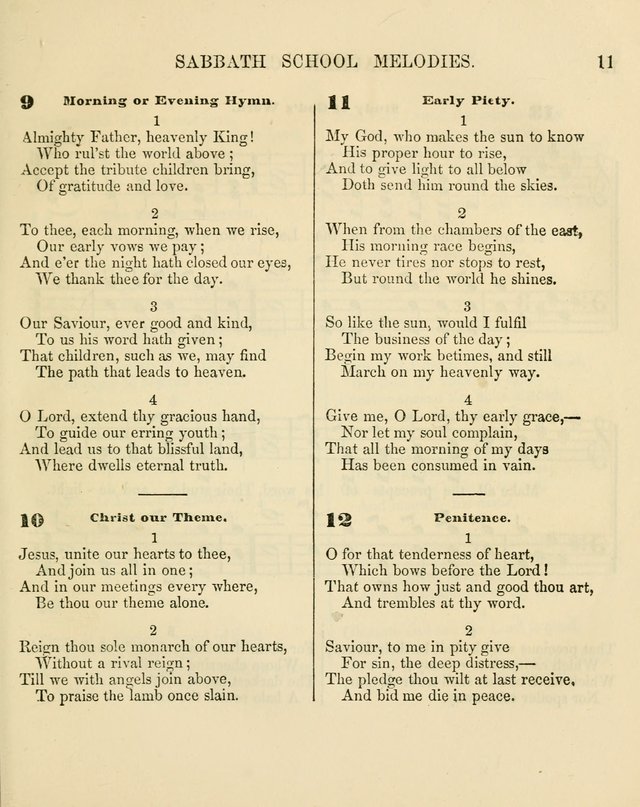 The Sabbath School Melodist: being a selection of hymns with appropriate music; for the use of Sabbath schools, families and social meetings page 11